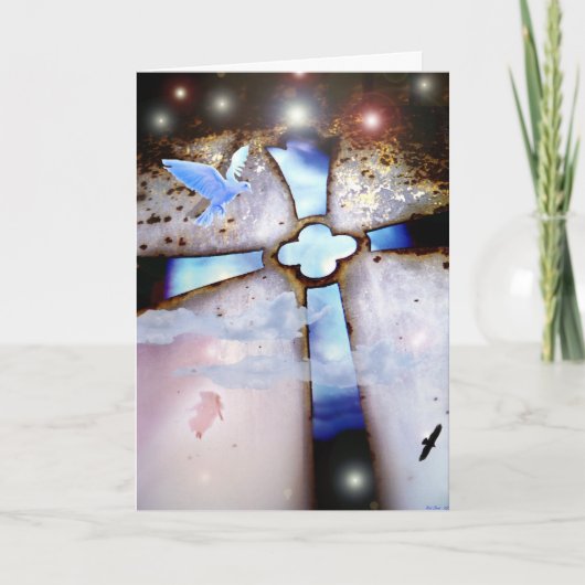 De hemelen verkondigen de heerlijkheid Gods Paase  Feestdagen Kaart (Voorkant)