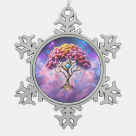 De Hemelse Boom van Worden. Tin Sneeuwvlok Ornament