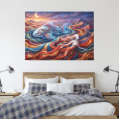 De Hemelse Vis in de Zijdewoestijn Canvas Afdruk (Insitu (Slaapkamer))