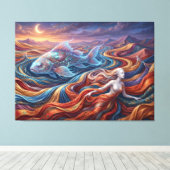 De Hemelse Vis in de Zijdewoestijn Canvas Afdruk (Insitu (Houten vloer))