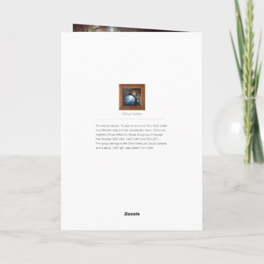 De hemelsterren van de Astronomie van Orion van de Bedankkaart (Achterkant)