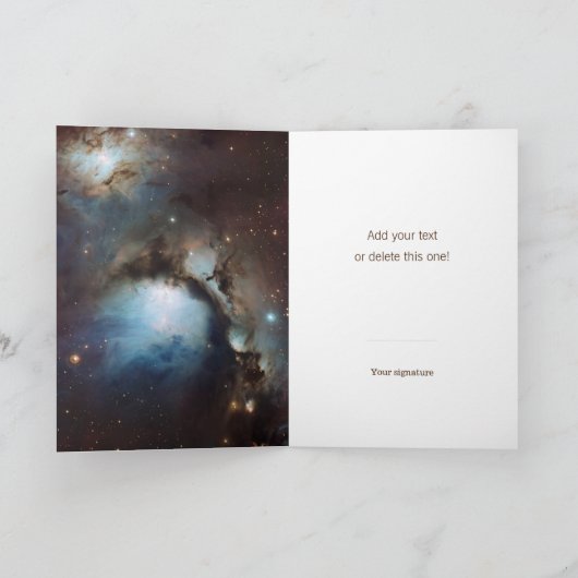 De hemelsterren van de Astronomie van Orion van de Bedankkaart (Binnen)