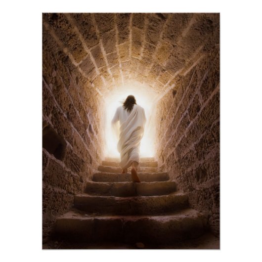 De Hemelvaart – Jezus die het Licht binnenwandelt Perfect Poster (Voorkant)