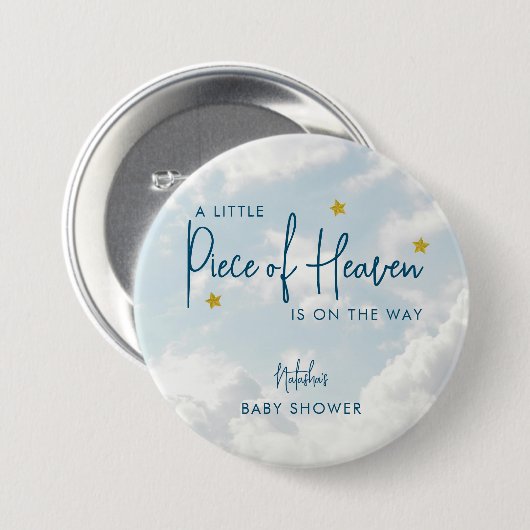 De hemelwolken negen Baby shower Ronde Button 7,6 Cm (Voorkant /achterkant)