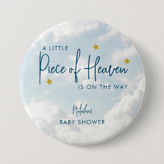 De hemelwolken negen Baby shower Ronde Button 7,6 Cm (Voorkant)