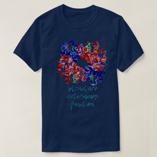De hemoglobinestructuur bepaalt de functie t-shirt (Design voorkant)