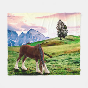 De Hengst van Clydesdale Fleece Deken