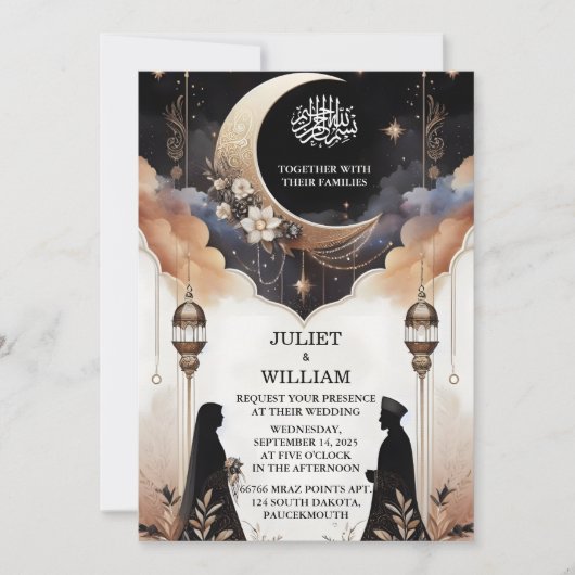 De Henna Islam Nikah Arabisch Walima moslim bruilo Kaart (Voorkant)