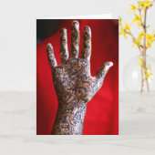 De hennahand van Mehndi Kaart (Gele Bloem)