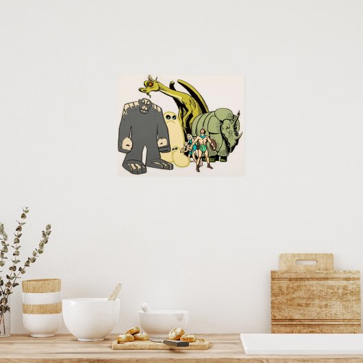 De Herculoïden Comic Classic  Retro Cartoon Poster (Keuken)