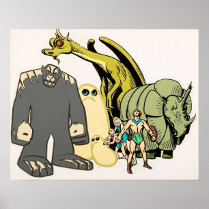 De Herculoïden Comic Classic Retro Cartoon Poster