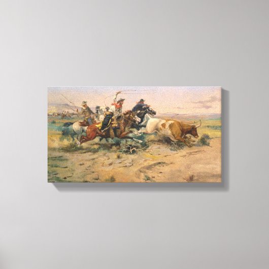 De Herd Quitter van Charles Marion Russell Canvas Afdruk (Voorkant)