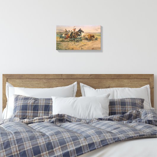 De Herd Quitter van Charles Marion Russell Canvas Afdruk (Insitu (Slaapkamer))
