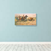 De Herd Quitter van Charles Marion Russell Canvas Afdruk (Insitu (Houten vloer))