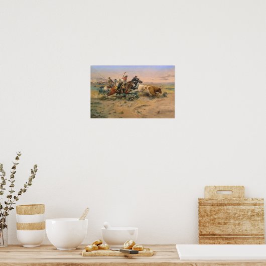 De Herd Quitter van Charles Marion Russell Poster (Keuken)