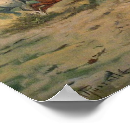 De Herd Quitter van Charles Marion Russell Poster (Hoek)