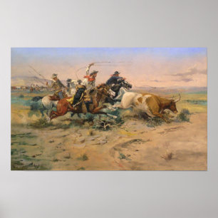 De Herd Quitter van Charles Marion Russell Poster
