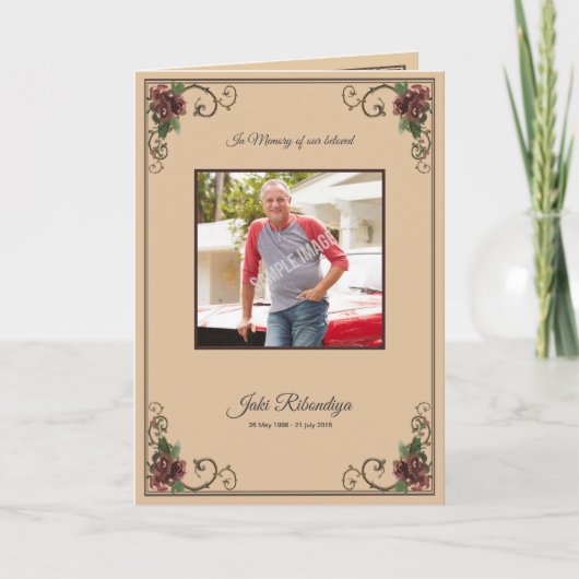 De herdenkings BegrafenisSjabloon van het Programma (Voorkant)