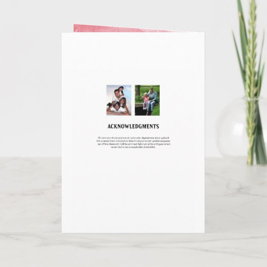 De herdenkings BegrafenisSjabloon van het Programma (Achterkant)