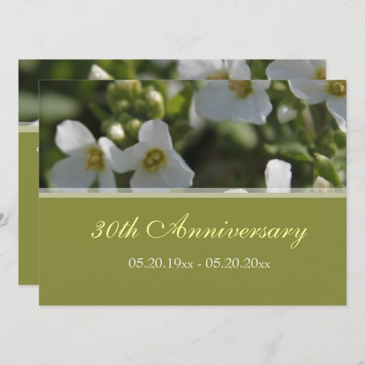 de herdenkingsdag van de verse witte tuinbloemen kaart (Voorkant / Achterkant)