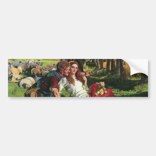 De Herder met zijn vriendin (door Holman Hunt) Bumpersticker (Voorkant)