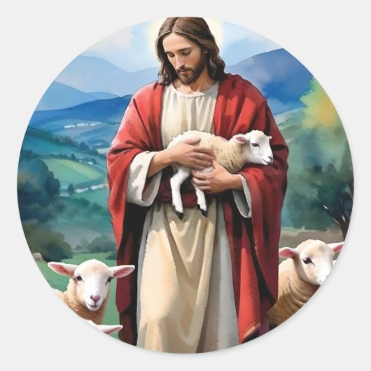 De herder ronde sticker (Voorkant)