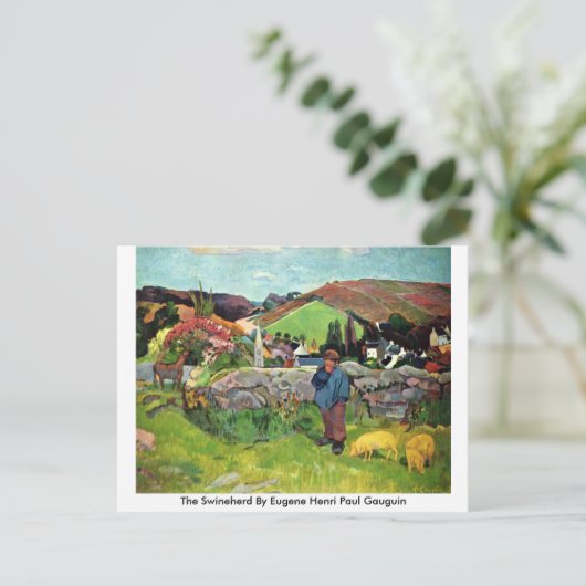 De herder van Eugene Henri Paul Gauguin Briefkaart (Staand voorkant)