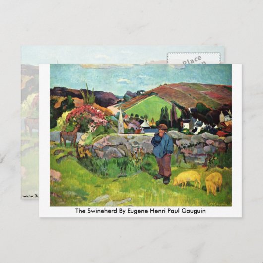 De herder van Eugene Henri Paul Gauguin Briefkaart (Voorkant / Achterkant)