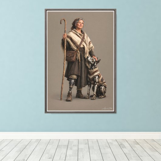 De Herderin Canvas Afdruk (Insitu (Houten vloer))