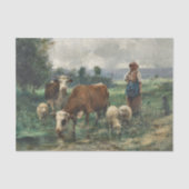 De herderin met haar kudde – Julien Dupre Tissuepapier (Voorkant)