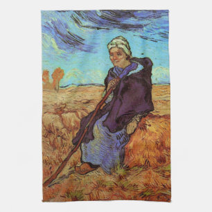 De herderin (naar Millet) door Vincent van Gogh Theedoek