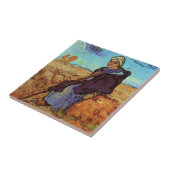 De herderin (naar Millet) van Vincent van Gogh Tegeltje (Zijkant)