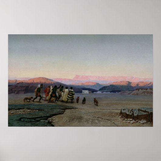 De herders, geleid door de ster, die aankomen poster (Voorkant)