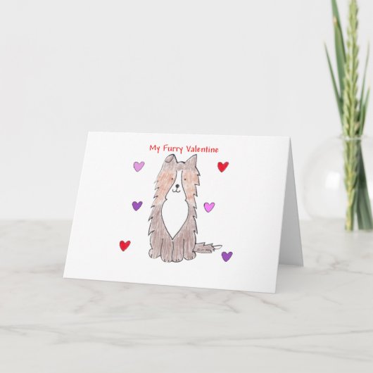 De Herdershond BontValentijn van Shetland Feestdagen Kaart (Voorkant)