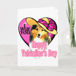 De Herdershond Sheltie Valentijns van Shetland Feestdagen Kaart