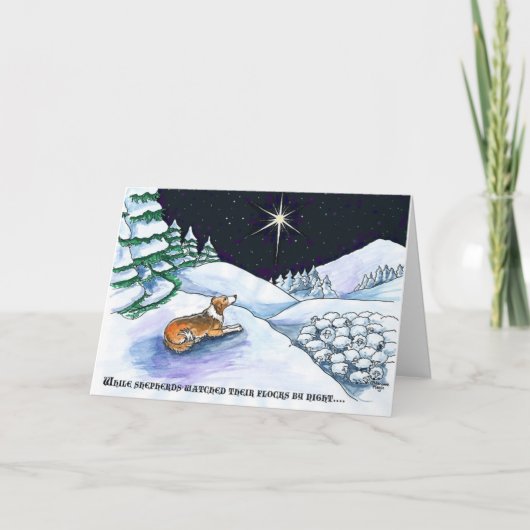 De herdershondKerstkaart van de sabelmarter Feestdagen Kaart (Voorkant)