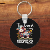 De Here is mijn herder Psalm Schattigee schapen Pa Sleutelhanger (Voorkant)