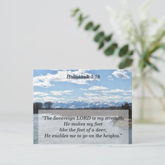 De Here is mijn Kracht Bijbel Briefkaart (Staand voorkant)