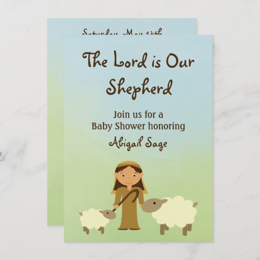 De Here is onze Herder Schaap Baby shower Uitnodig Kaart (Voorkant / Achterkant)