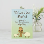 De Here is onze Herder Schaap Baby shower Uitnodig Kaart (Staand voorkant)