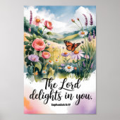 De Here verheugt zich in uw Christelijke kinderkam Poster (Voorkant)