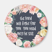 De Here zal voor u strijden, Christelijk van bloem Magneet (Voorkant)