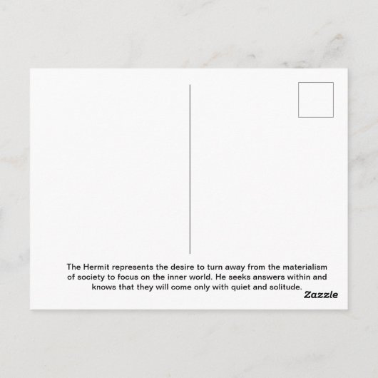 de heremiet briefkaart (Achterkant)