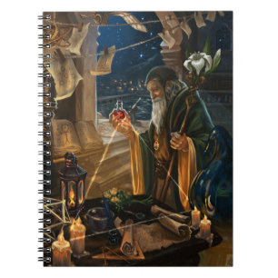 De Heremiet Tarotkaart - fantasie magische kunst Notitieboek