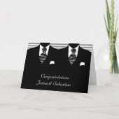 De heren Grooms Wedding en Twee felicitaties Kaart (Voorkant)