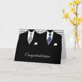 De heren Grooms Wedding en Twee felicitaties Kaart (Gele Bloem)