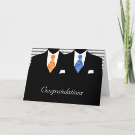De heren Grooms Wedding en Twee felicitaties Kaart