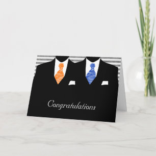 De heren Grooms Wedding en Twee felicitaties Kaart