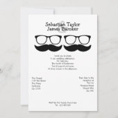de heren Mustache en Glasses Wedding Kaart (Voorkant)