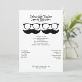 de heren Mustache en Glasses Wedding Kaart (Staand voorkant)